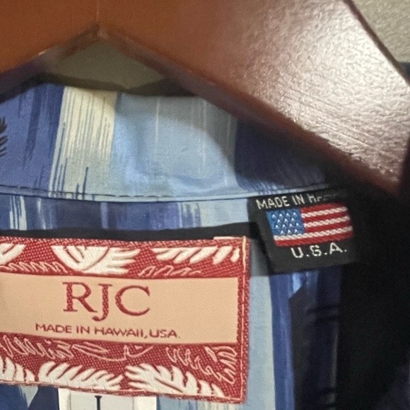RJC Palm Tree Ocean Hawaiian Shirt L - Picture 3 of 7